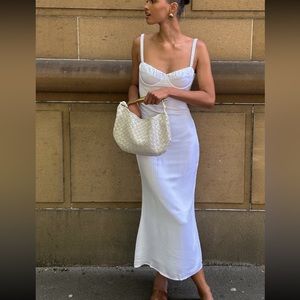 White Meshki Constance Midi Dress